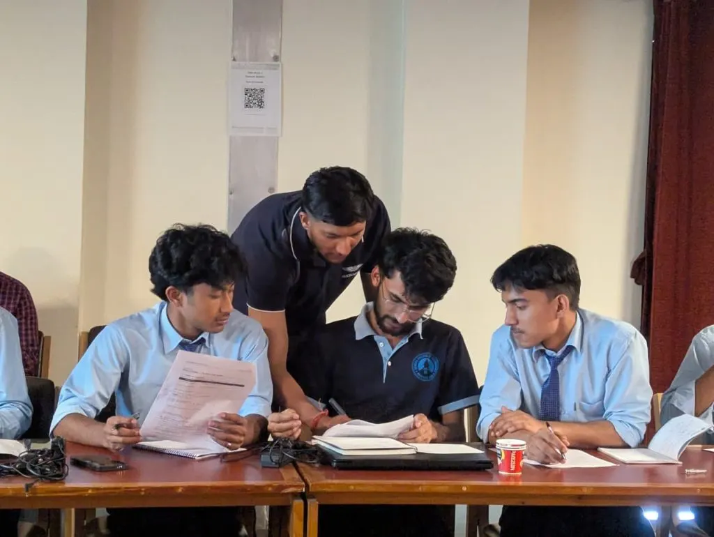 Engineering students working through BESS sizing exercises during the Applied Battery Energy Storage Systems training at Khwopa College of Engineering