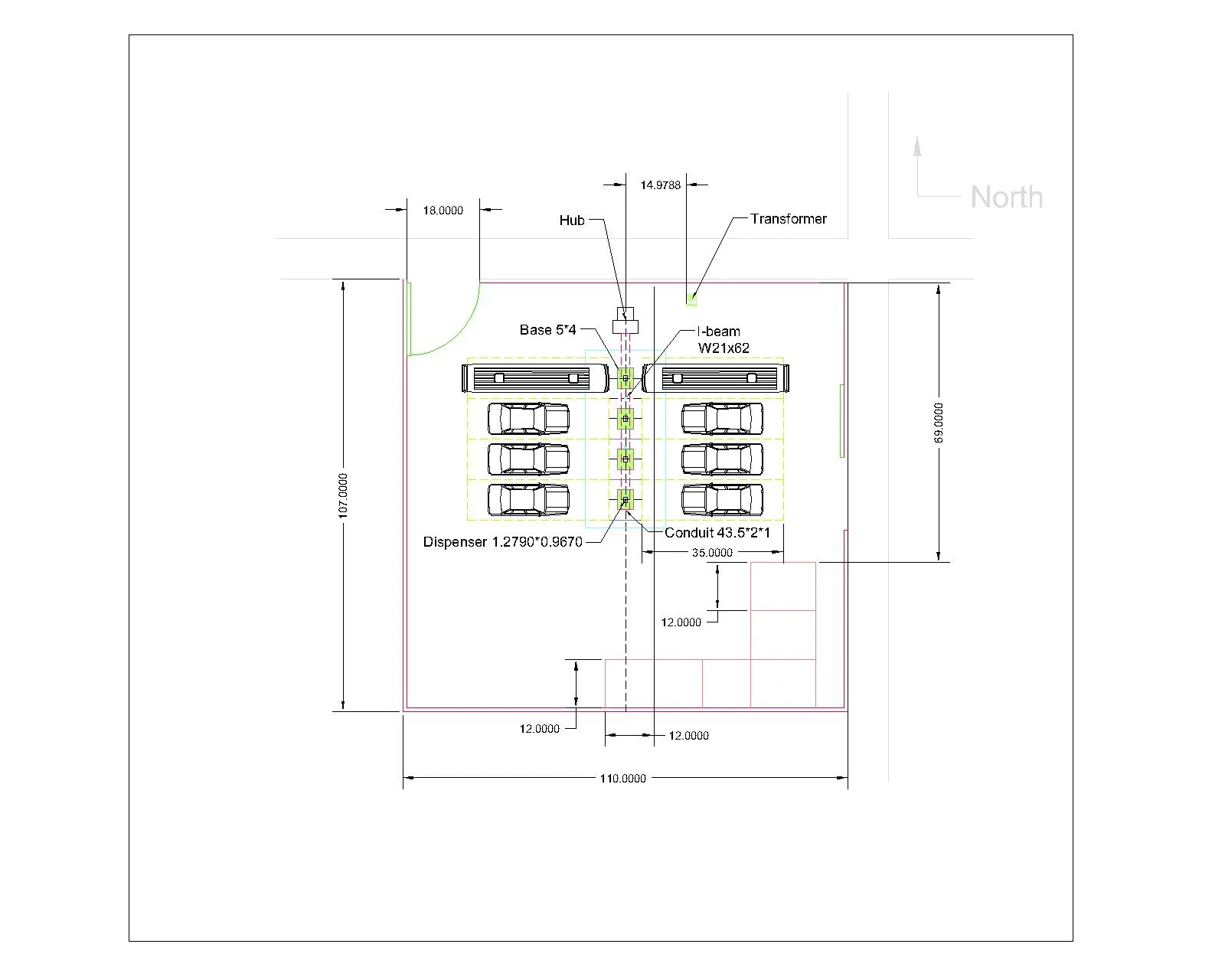 AutoCAD substation layout drawing